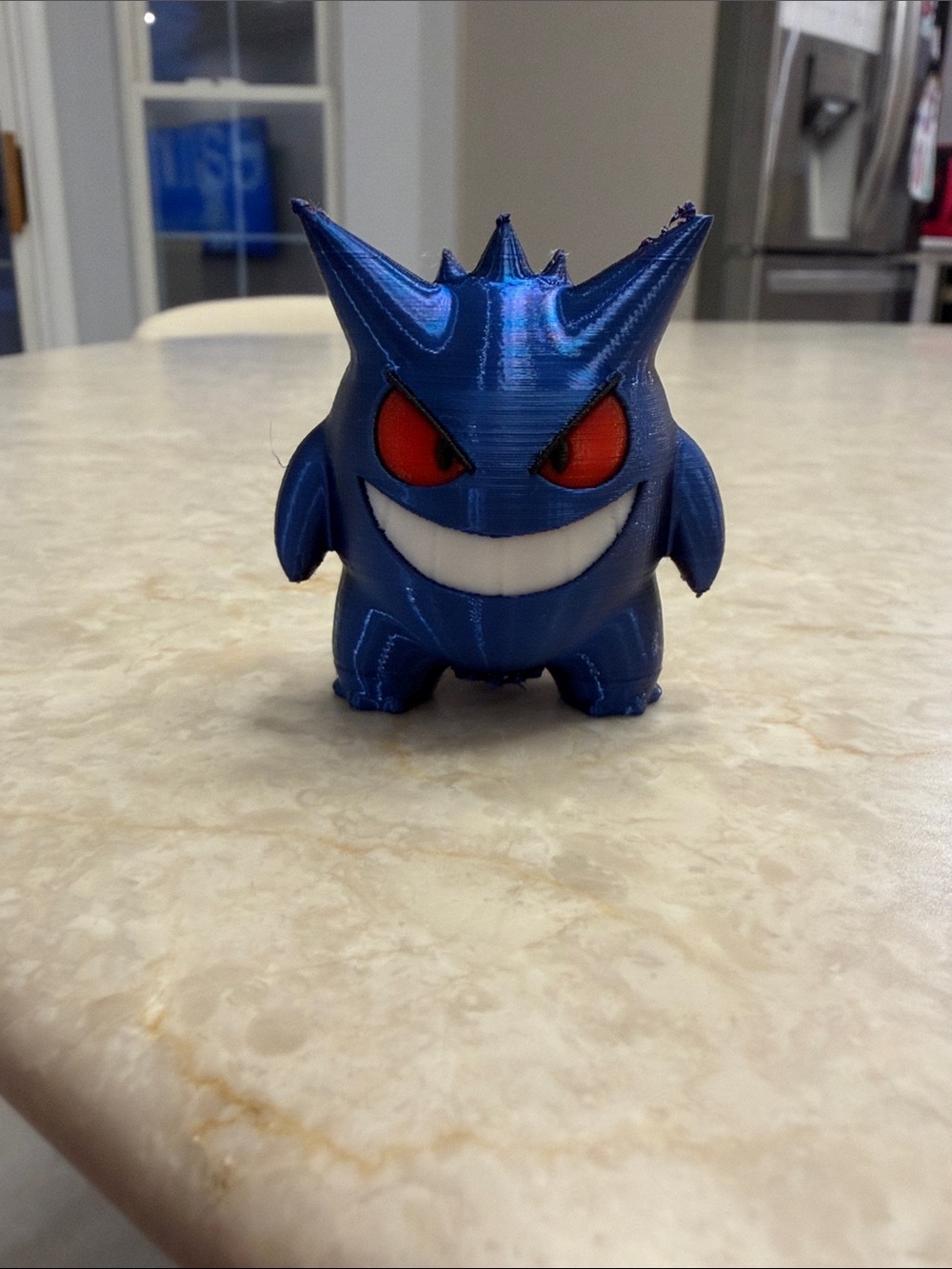 Blue Kids Monster Action Figure with Red Eyes - Collectible Toy